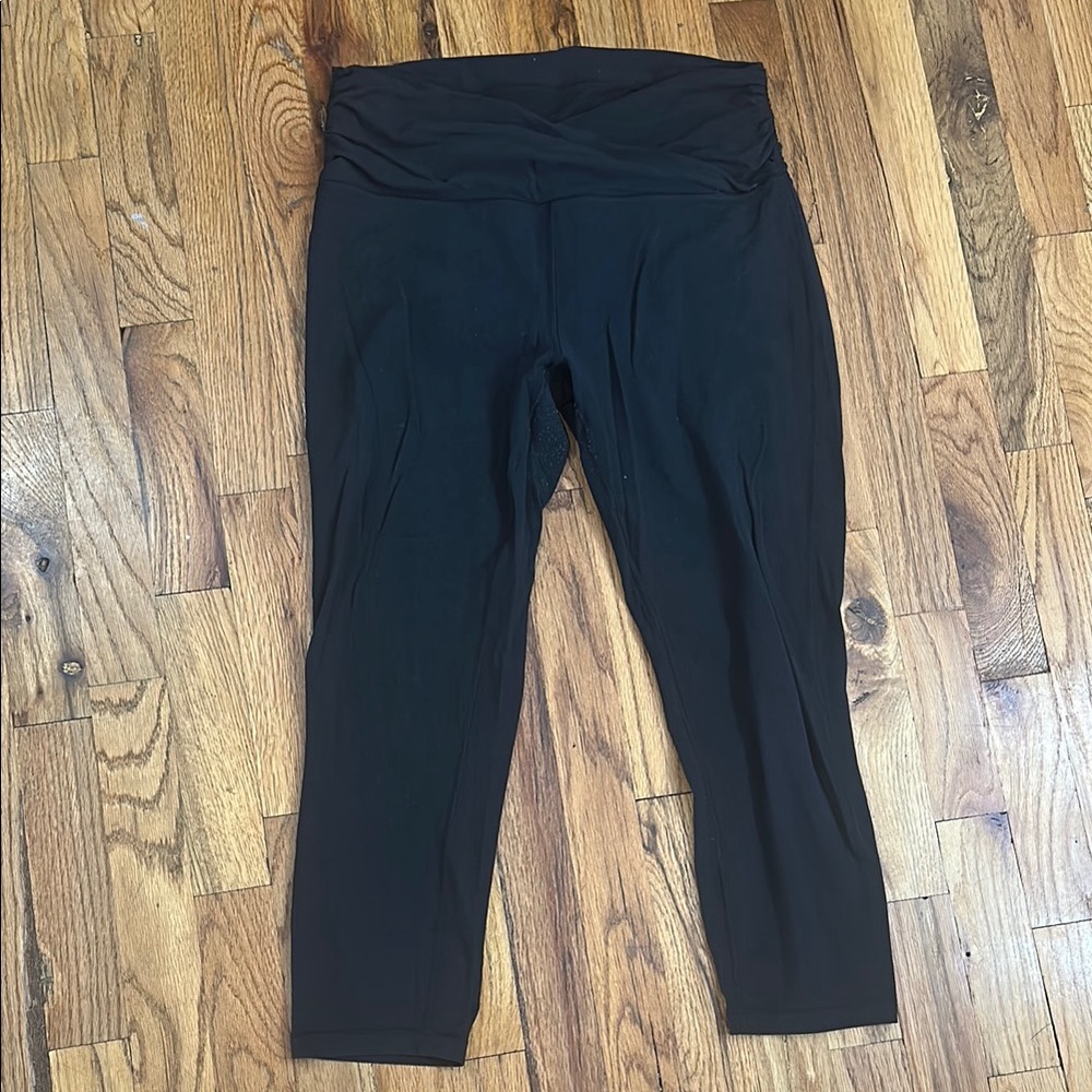 Chic Black Cross over Waist Leggings